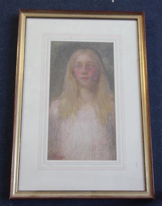 William Shackleton (1872-1933) Portraits of a girl, 12 x 6.25in. & 7.5 x 6in.